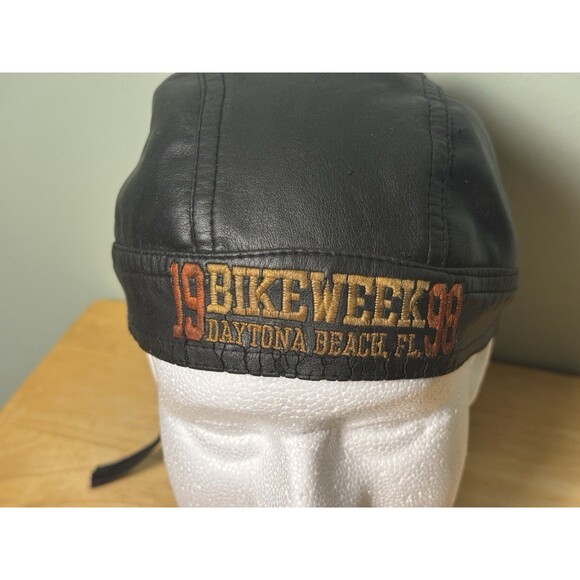 Vintage 1998 Daytona Beach Biker Week Motorcycle Skull Cap -  Used - Picture 1 of 5